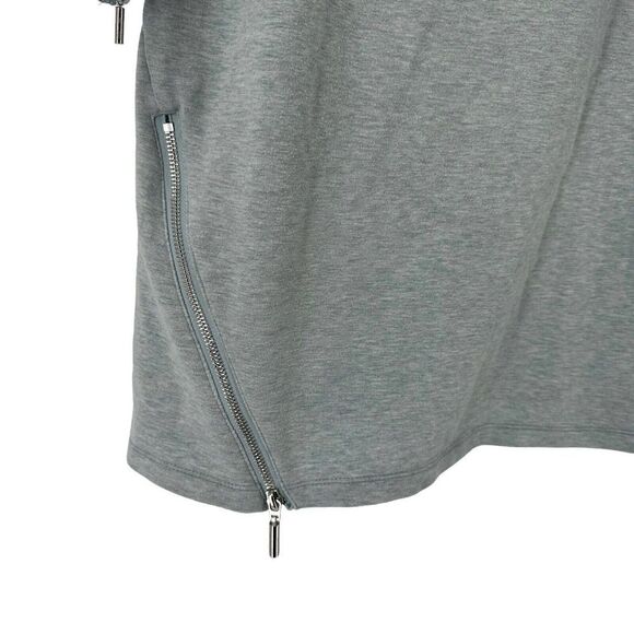 H By Halston Tunic Top 3/4 Sleeves Light Green Womens L Zipper Detail Round Neck - Picture 4 of 7